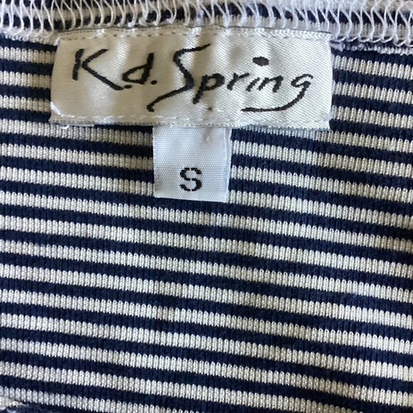 KD Spring Mixed Media Striped Nautical Long Sleeve Top Sz S #156G - Picture 13 of 15